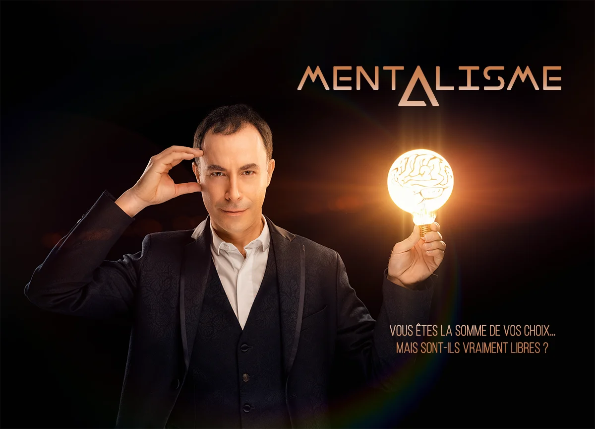 Affiche du spectacle de mentalisme INFLUENCE