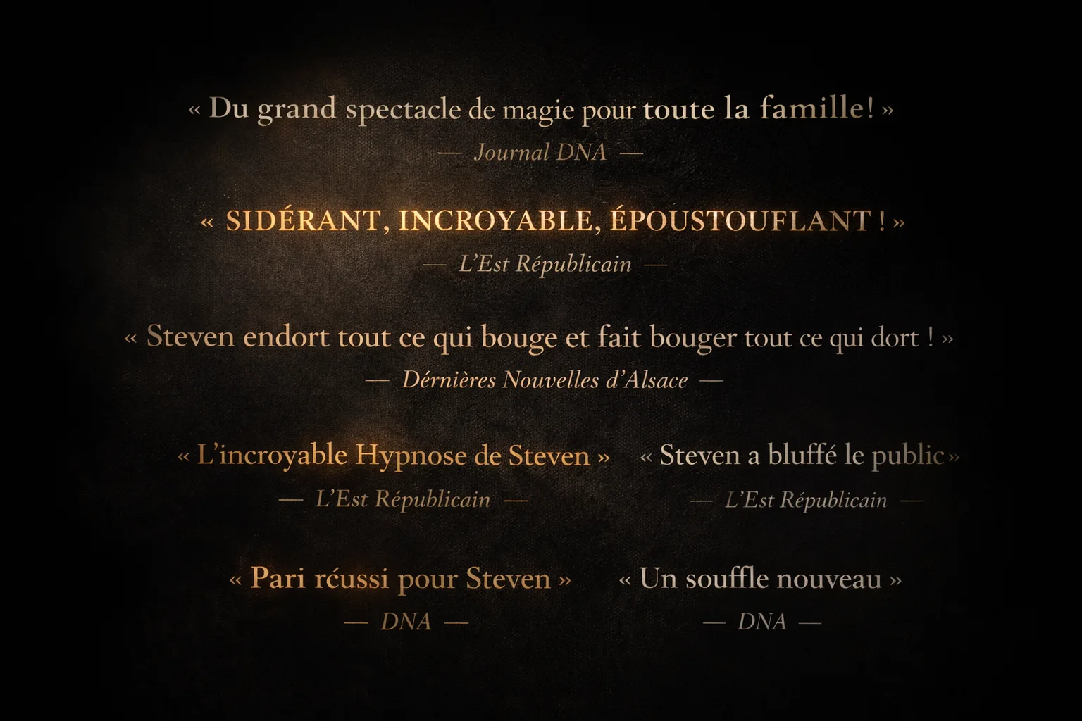 Articles de presse et références de Steven Magicien en Alsace