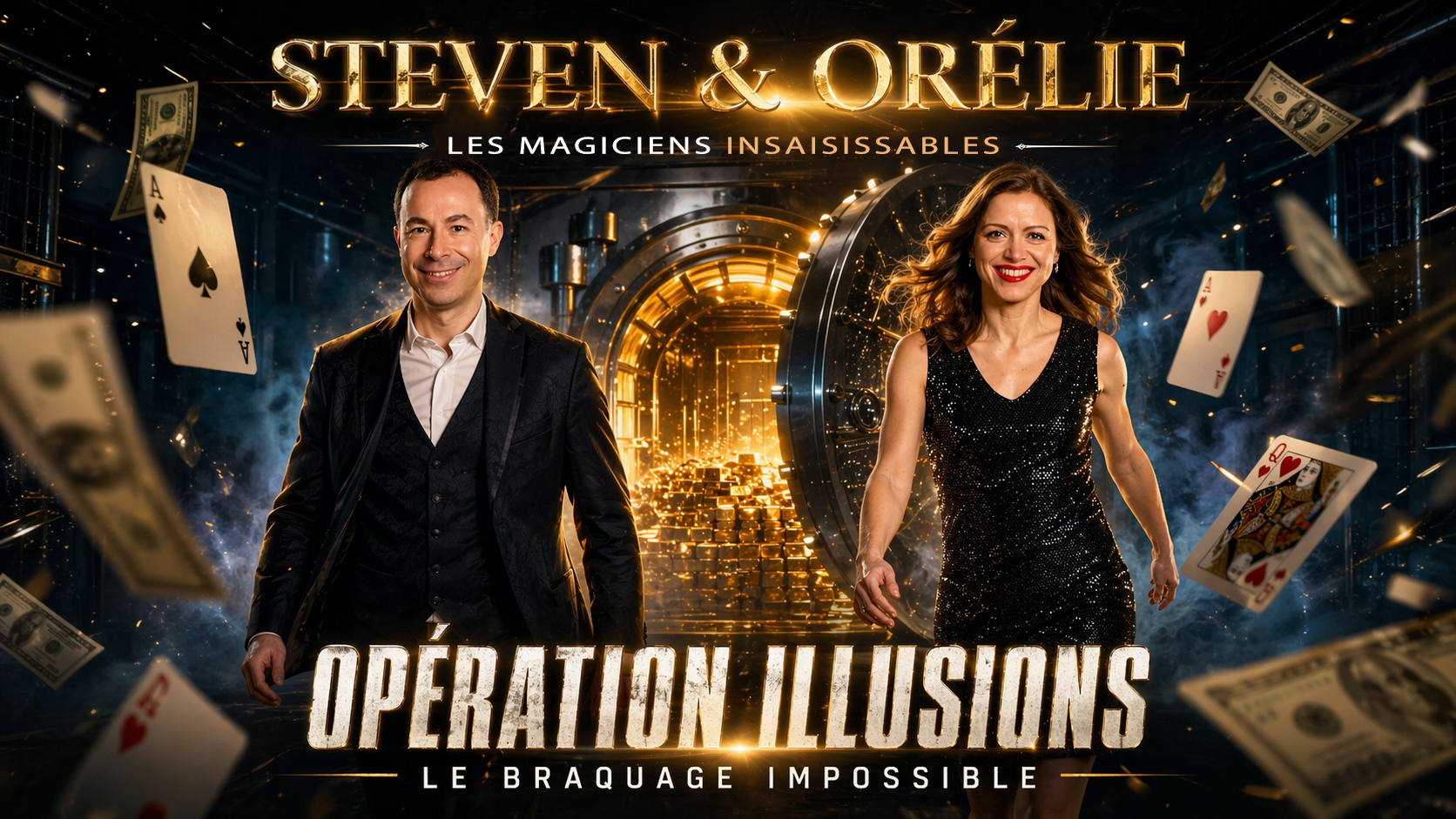 Affiche du spectacle Opération Illusions avec Steven et Aurélie