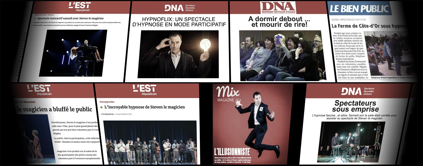 Articles de presse consacrés à Steven Magicien